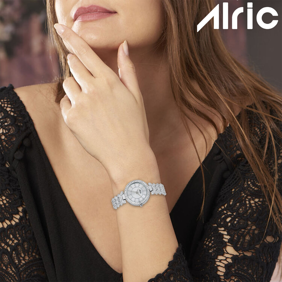 Carve Silver  Analog Quartz with Jewels | Elegant Watch for Women