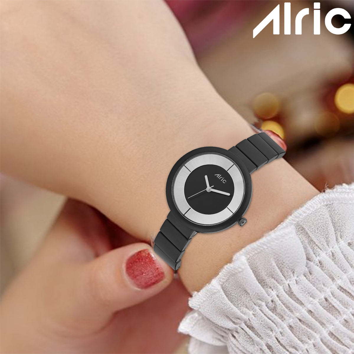 Elly Black Round Quartz Analog Wrist Watch For Girls (30 Mm Dial)