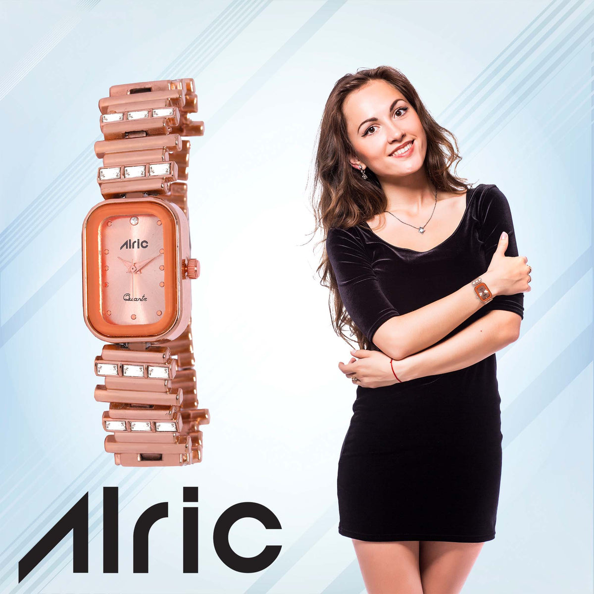 Charm Rose Gold Rectangle Quartz Analog Wrist Watch For Girls (30 Mm Dial)