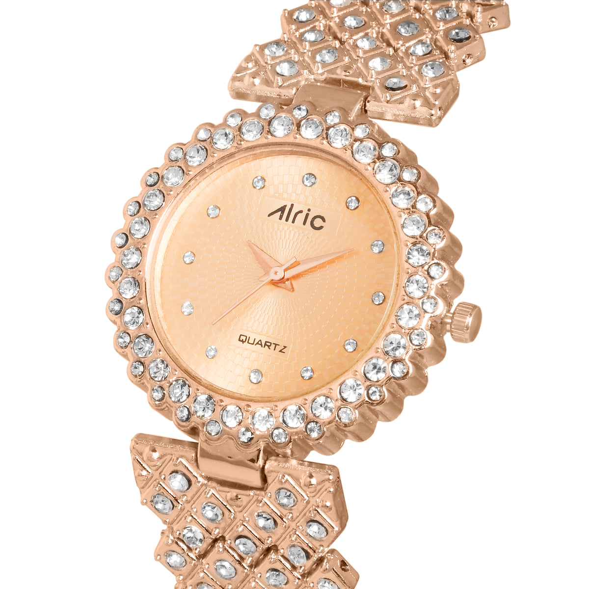 Lavish Rose Gold Analog Quartz with Jewels | Elegant Watch for Women