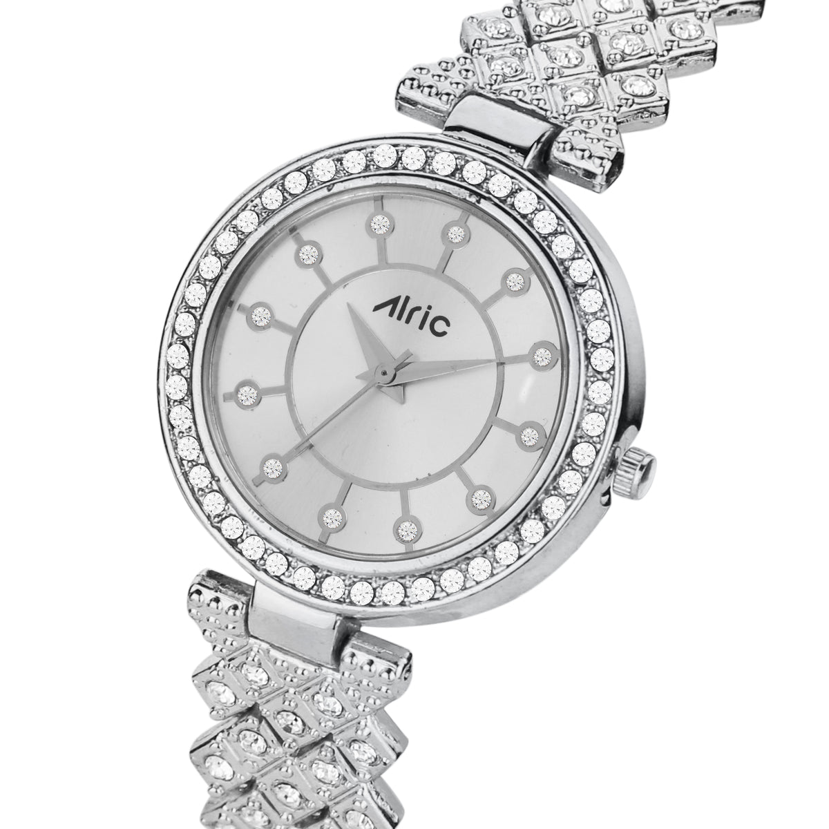Carve Silver  Analog Quartz with Jewels | Elegant Watch for Women