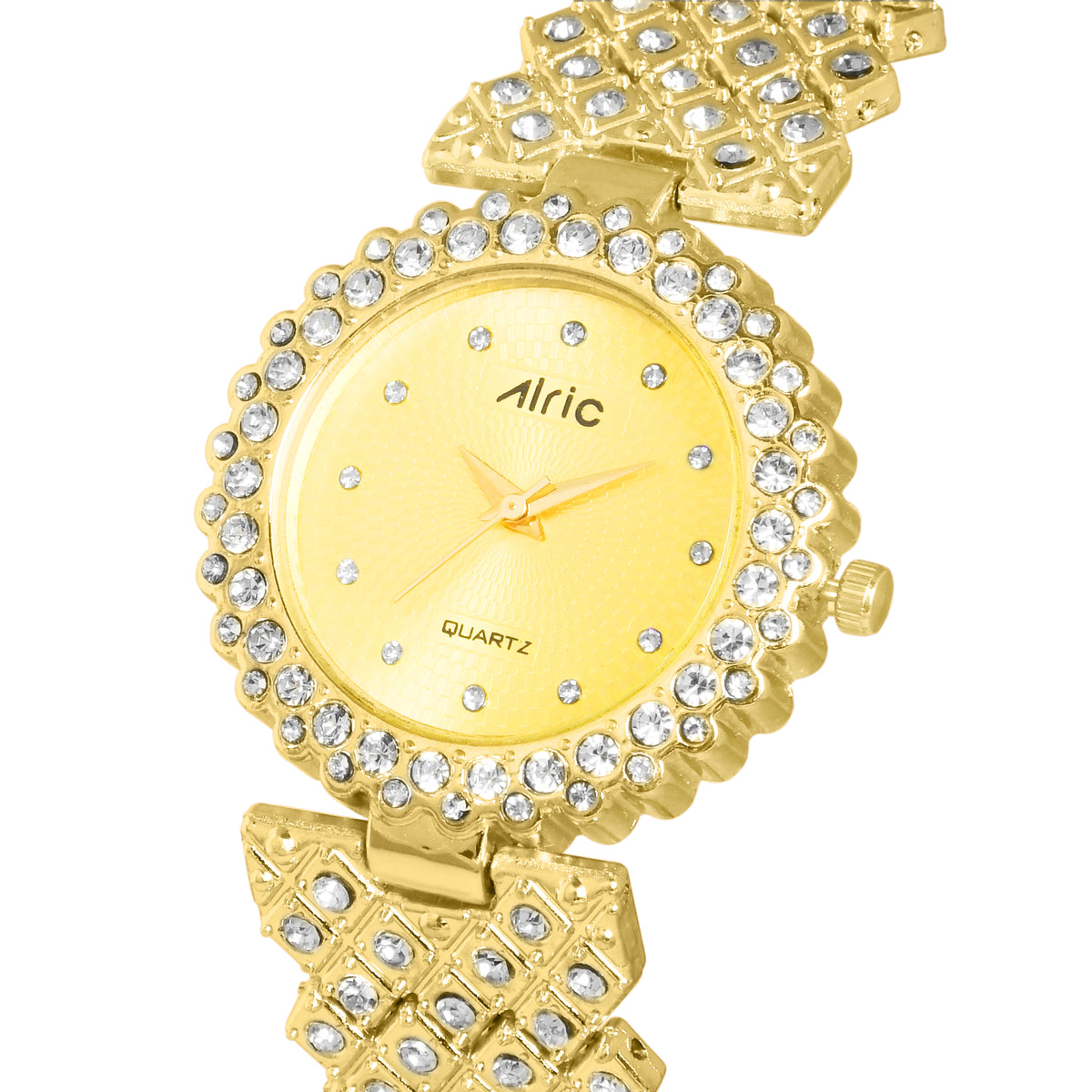 Lavish Gold  Analog Quartz with Jewels | Elegant Watch for Women