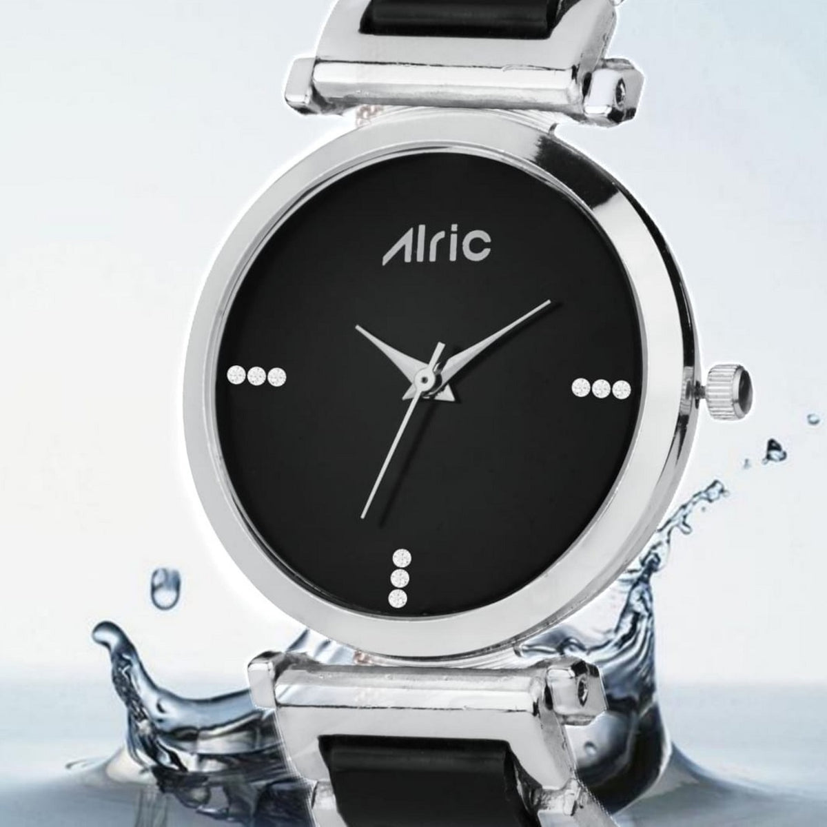 Ellip Black & Silver Quartz Analog Wrist Watch For Girls (13.6 Mm Dial)