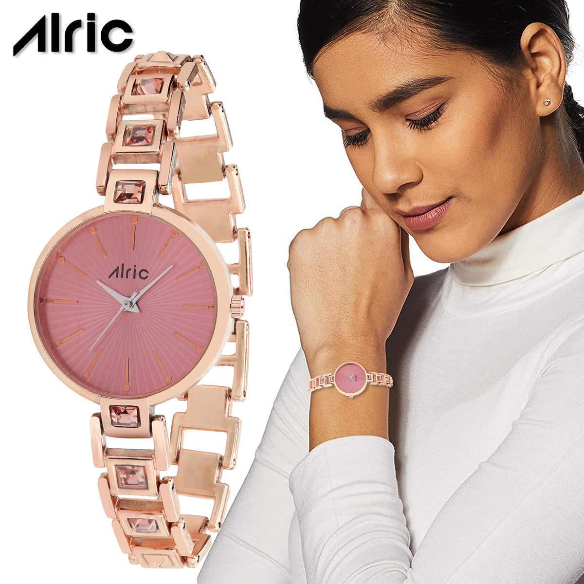 Grace Rose Gold and Pink Quartz Analog Wrist Watch For Girls