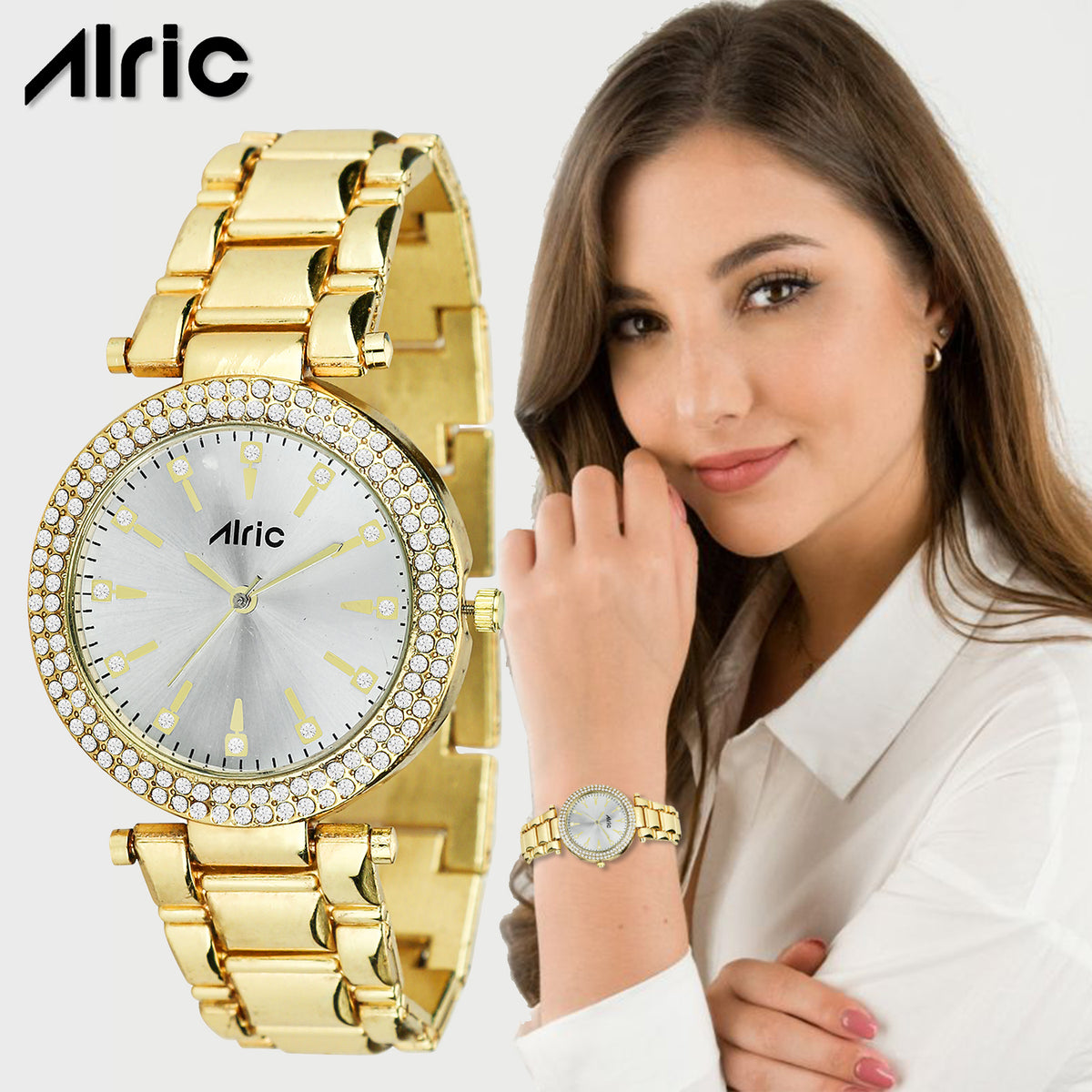 Gem Gold Watch For Girls (30 Mm Dial)