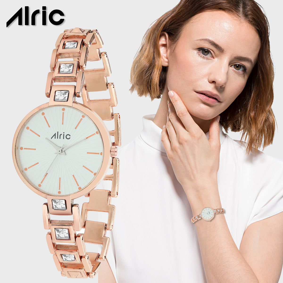 Grace Rose Gold and White Quartz Analog Wrist Watch For Girls