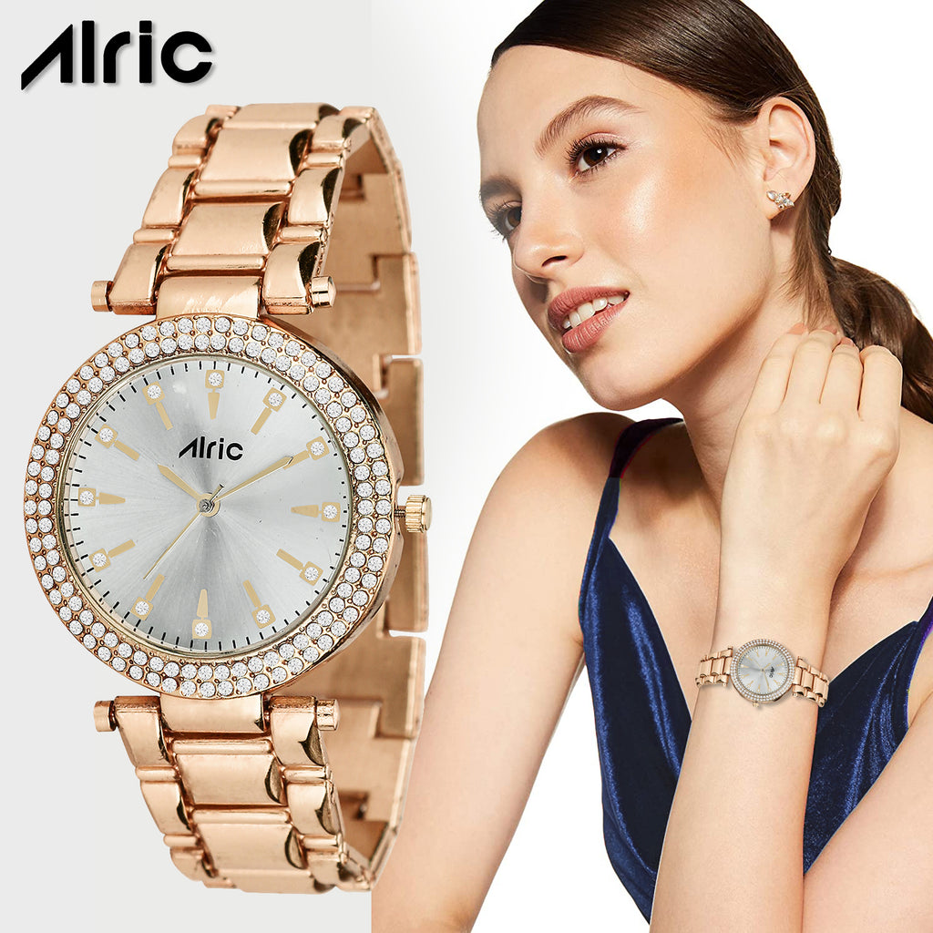 Gem Gold Watch For Girls (30 Mm Dial)