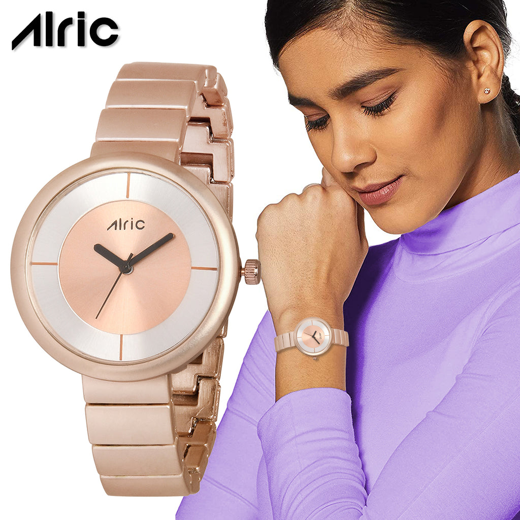 Elly Rose Gold Round Quartz Analog Wrist Watch For Girls (30 Mm Dial)