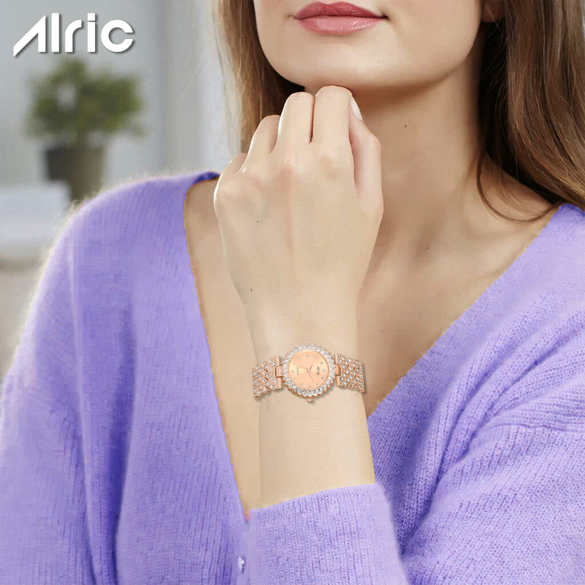 Lavish Rose Gold Analog Quartz with Jewels | Elegant Watch for Women