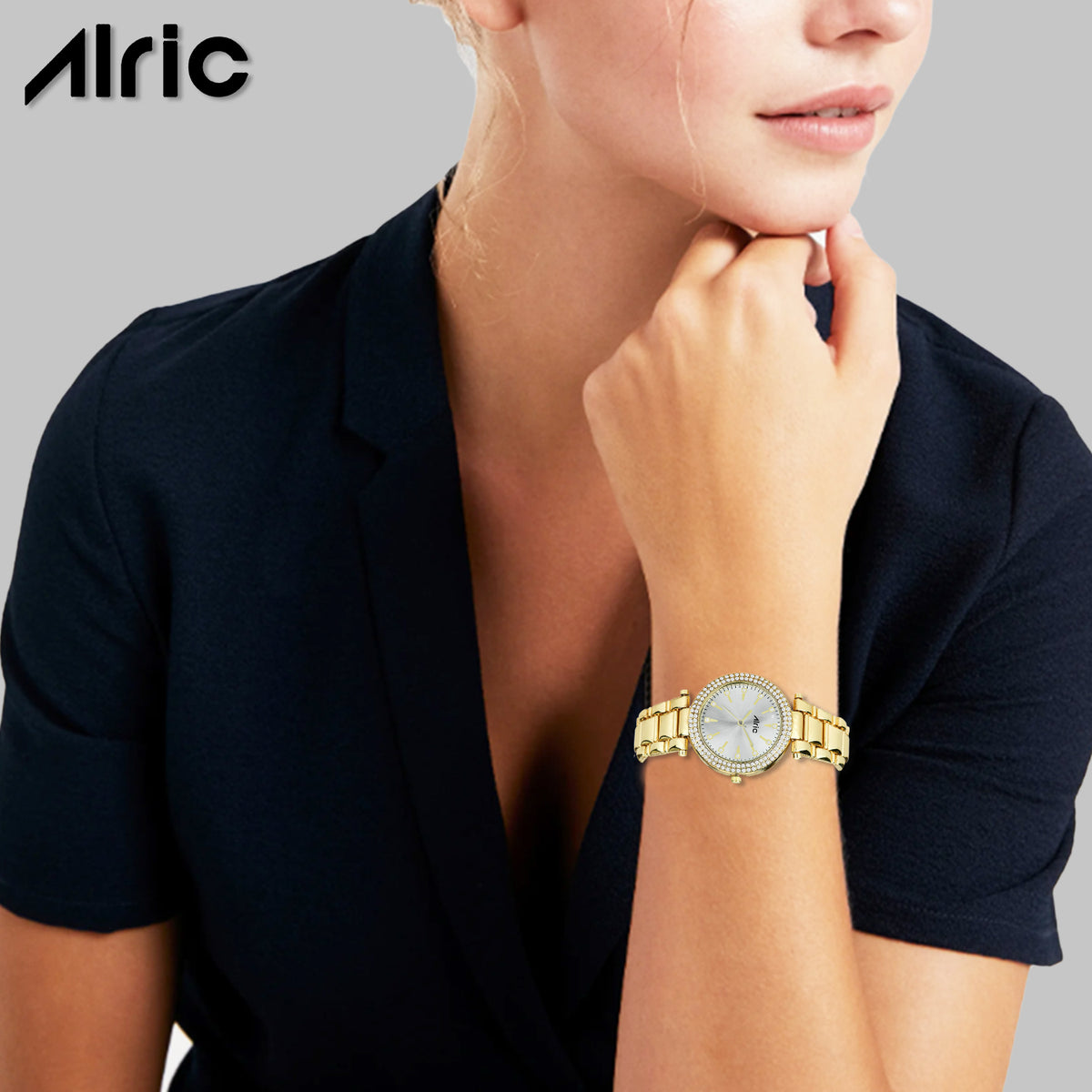 Gem Gold Watch For Girls (30 Mm Dial)