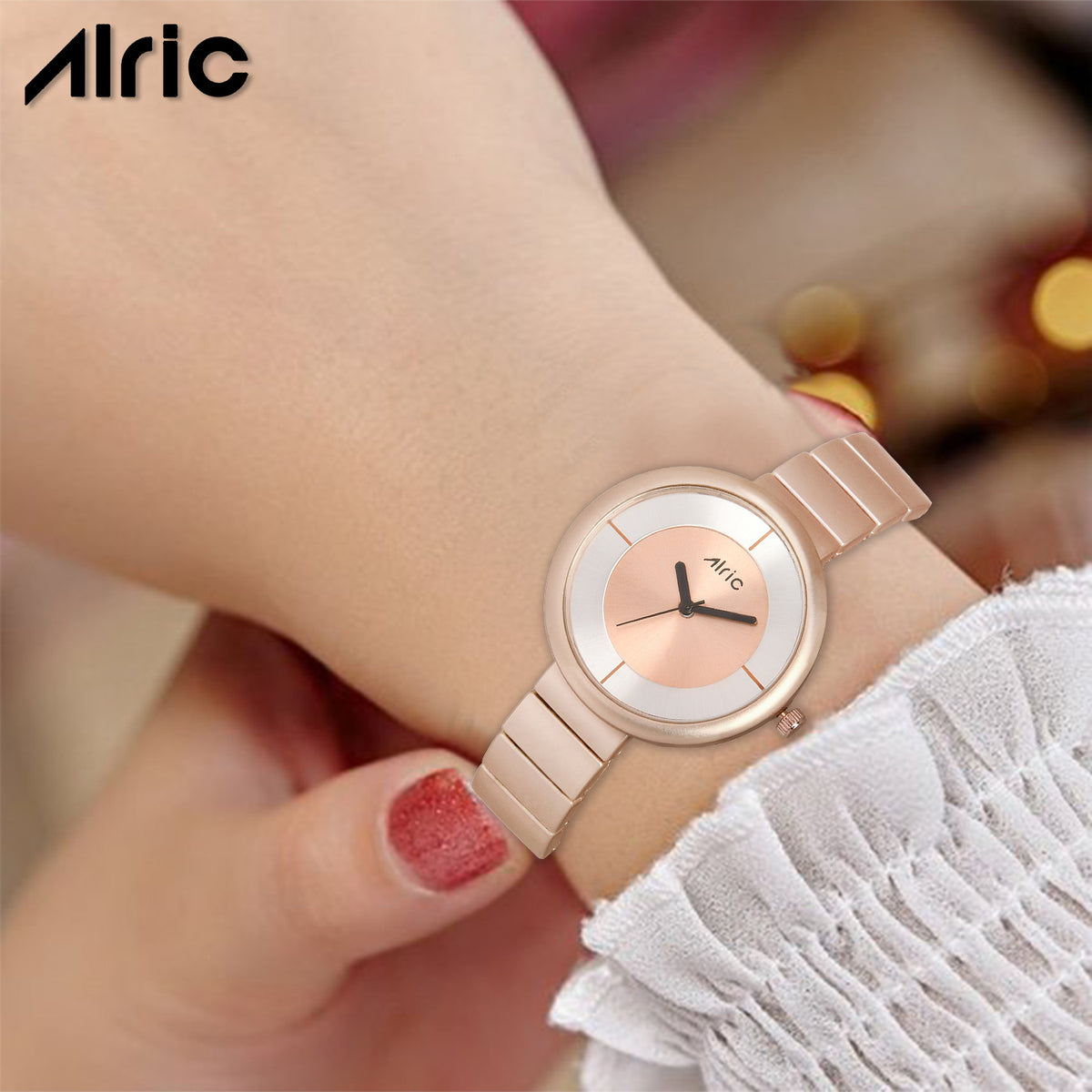 Elly Rose Gold Round Quartz Analog Wrist Watch For Girls (30 Mm Dial)