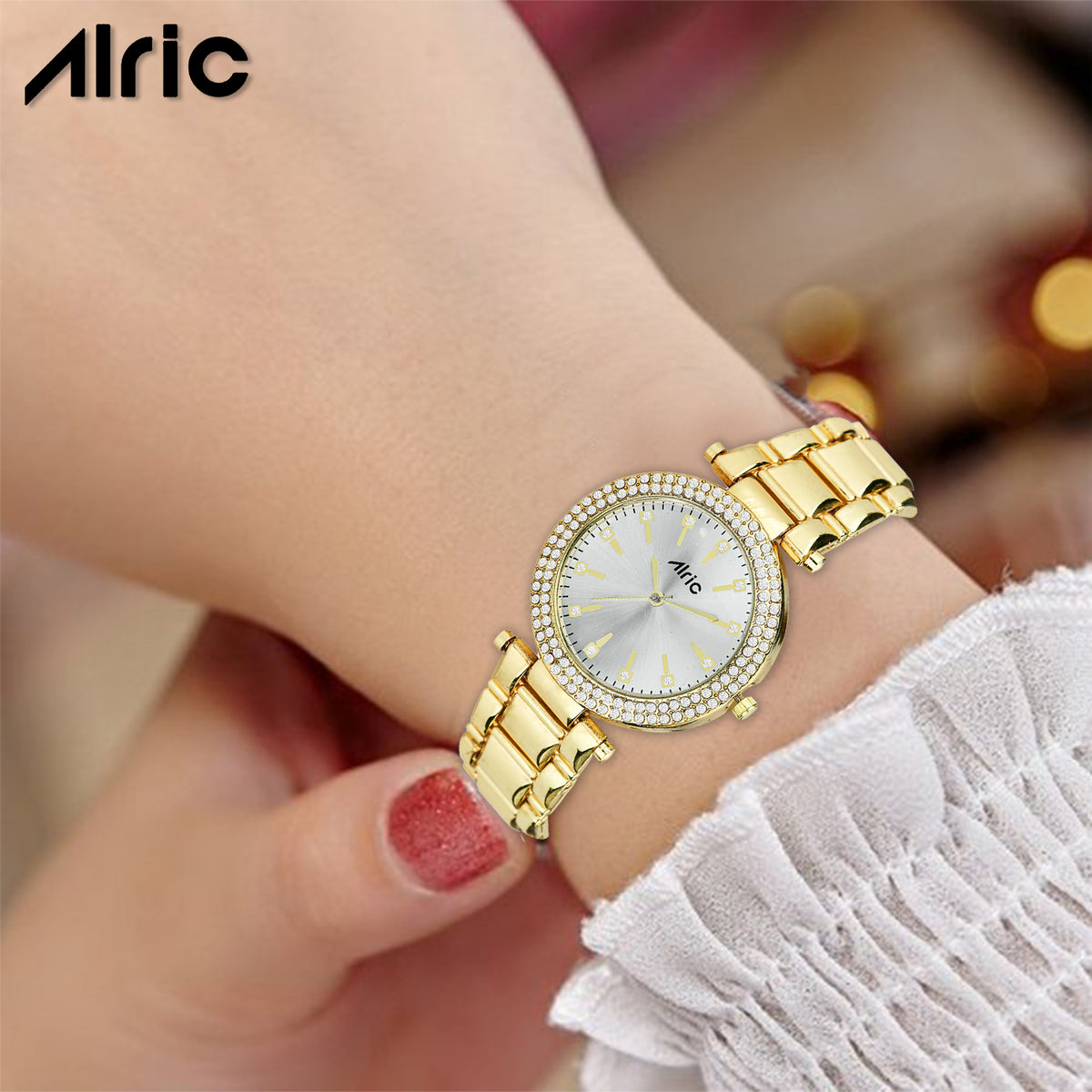 Gem Gold Watch For Girls (30 Mm Dial)