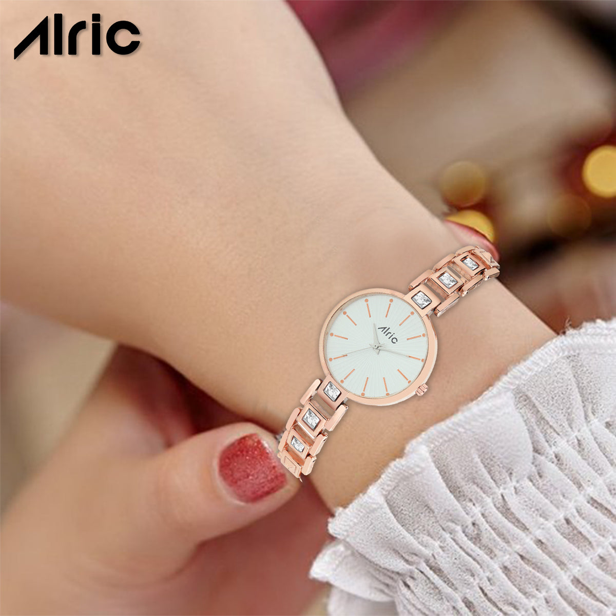 Grace Rose Gold and White Quartz Analog Wrist Watch For Girls
