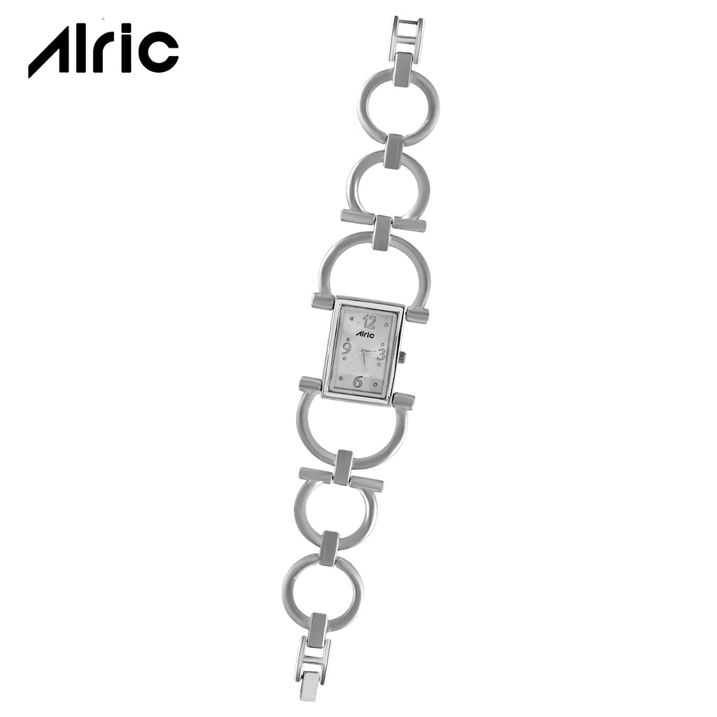 Quad Silver Watch For Girls (30 Mm Dial)