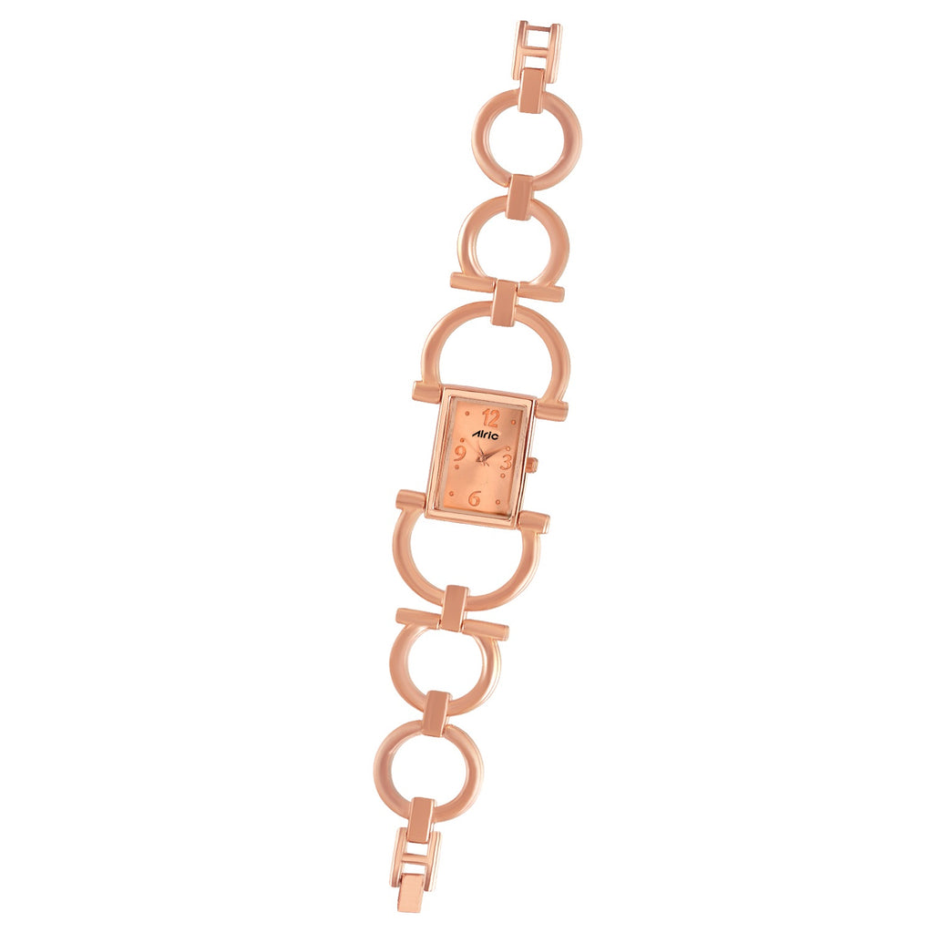 Quad Rose Gold Watch For Girls (30 Mm Dial)