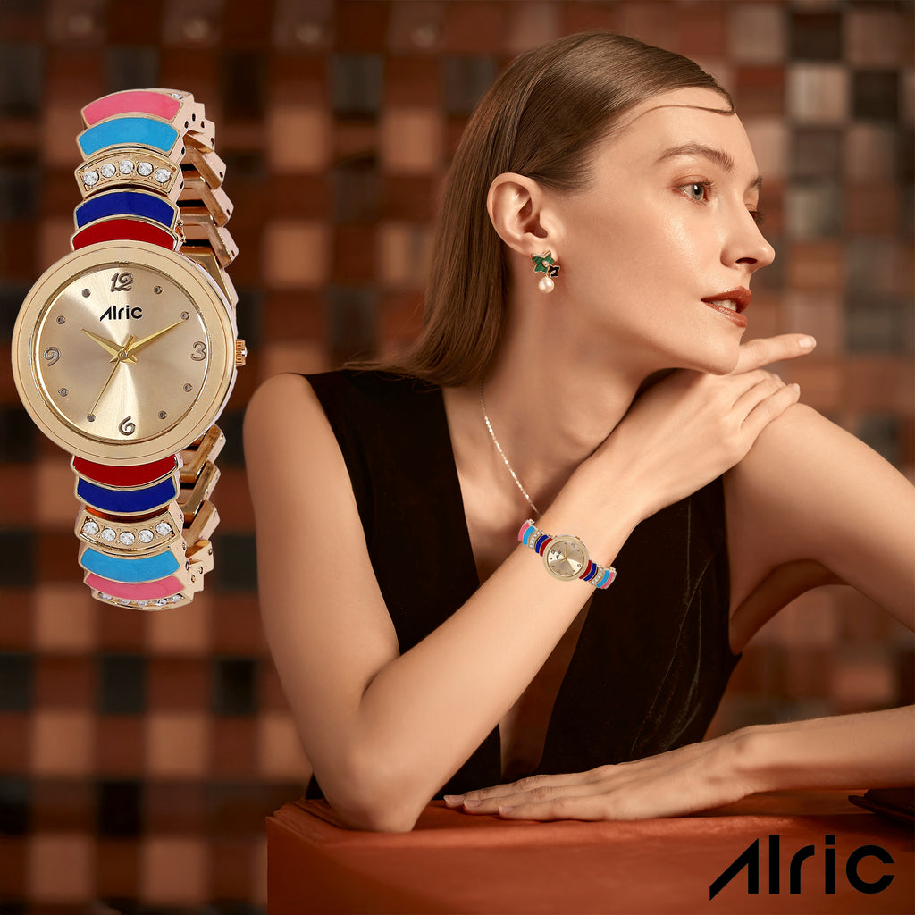 Nova Multi-Color Quartz Analog Wrist Watch For Girls (30 Mm Dial)