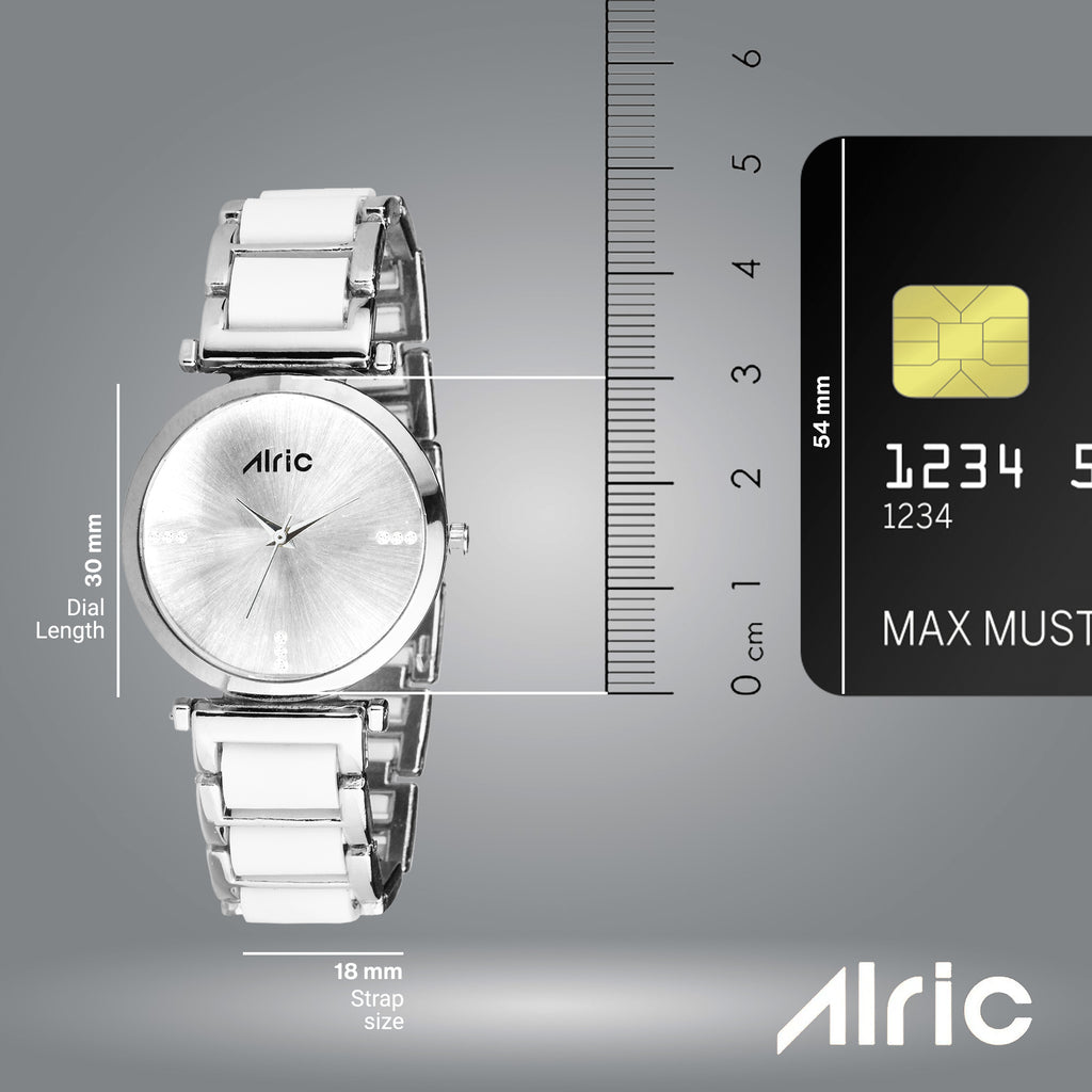 Ellip White & Silver Round Quartz Analog Wrist Watch For Women (13.6 Mm Dial)