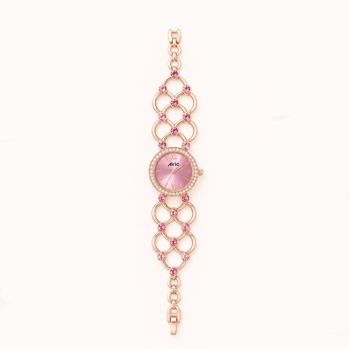Bloom Pink Alric Quartz Analog Wrist Watch For Girls (30 Mm Dial)