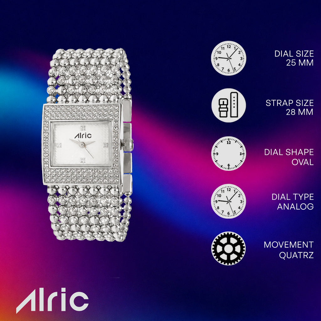 Empress Silver Quartz Analog Wrist Watch For Girls (30 Mm Dial)