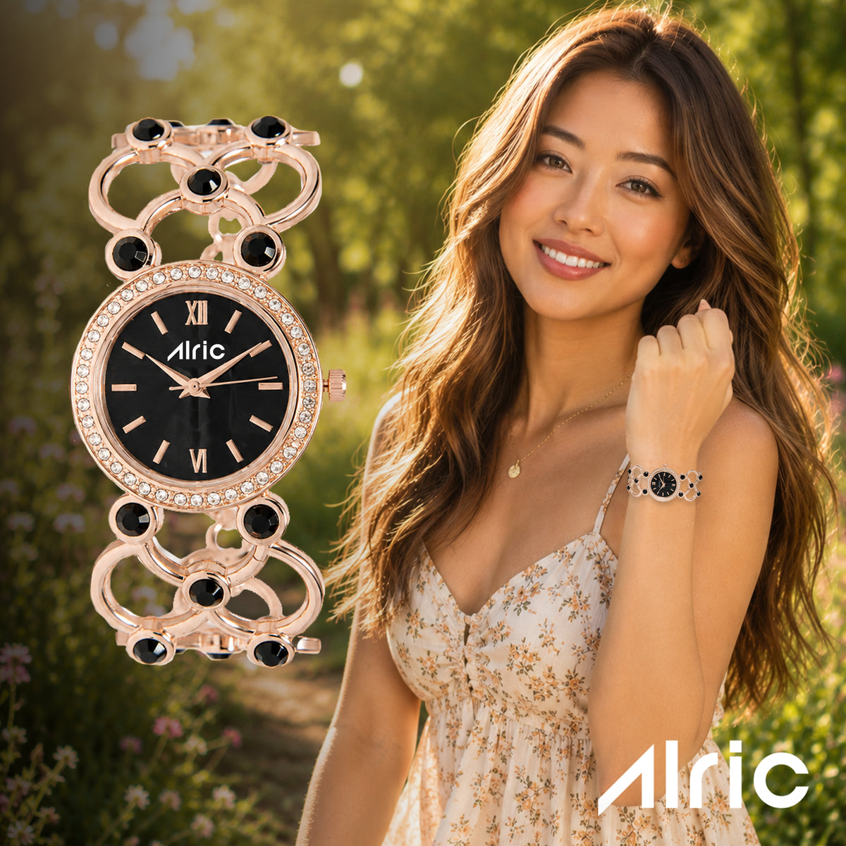 Bloom Black Alric - For Women Engravable Silver wristwatch for ladies