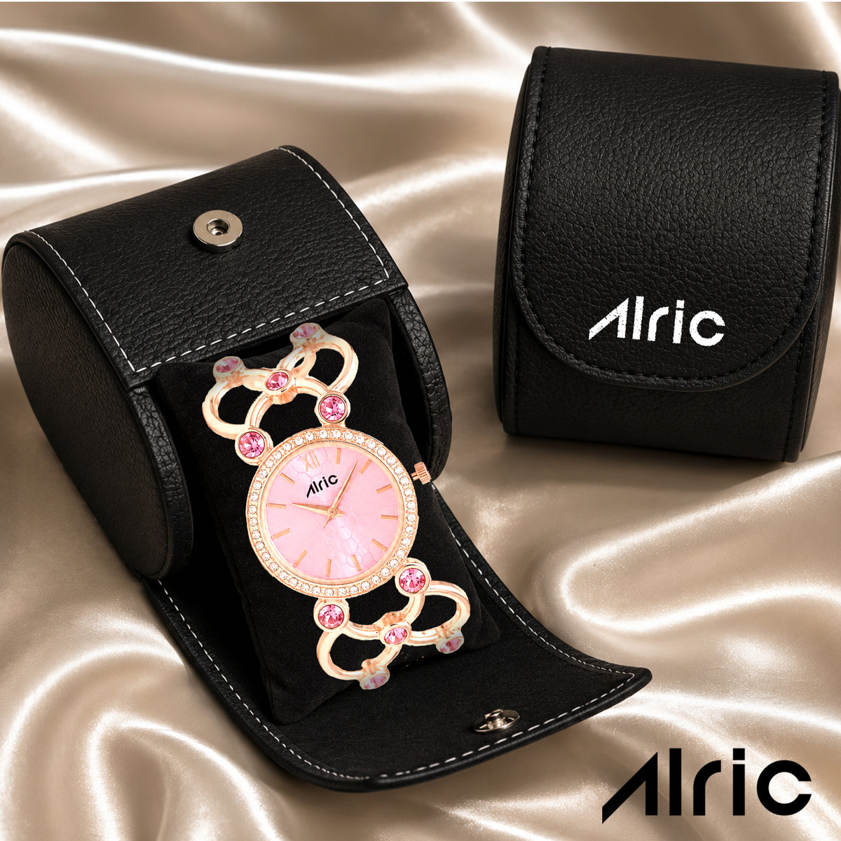 Bloom Pink Alric Quartz Analog Wrist Watch For Girls (30 Mm Dial)