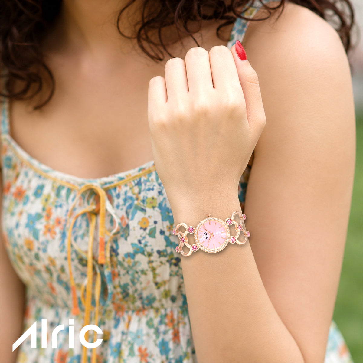Bloom Pink Alric Quartz Analog Wrist Watch For Girls (30 Mm Dial)