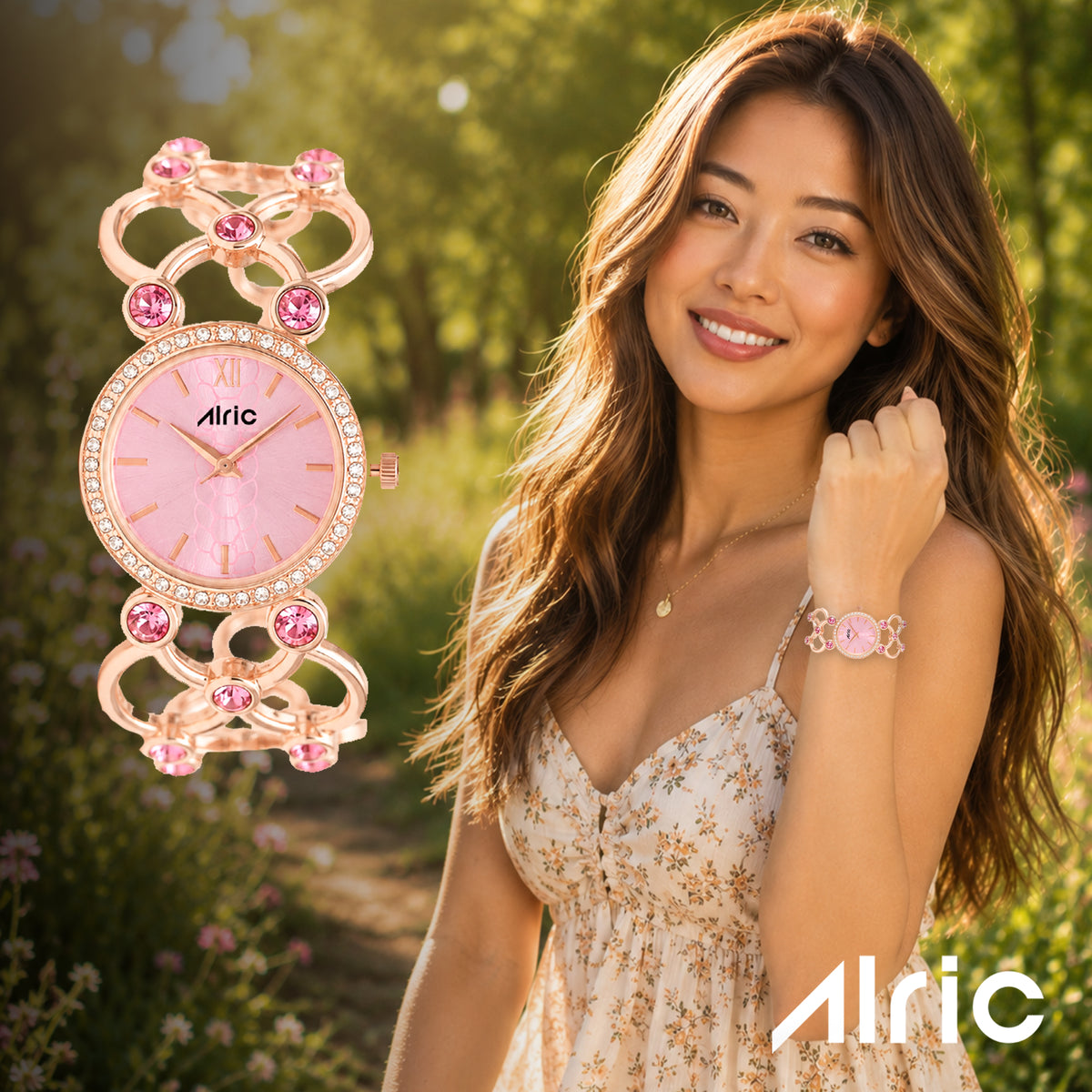 Bloom Pink Alric Quartz Analog Wrist Watch For Girls (30 Mm Dial)