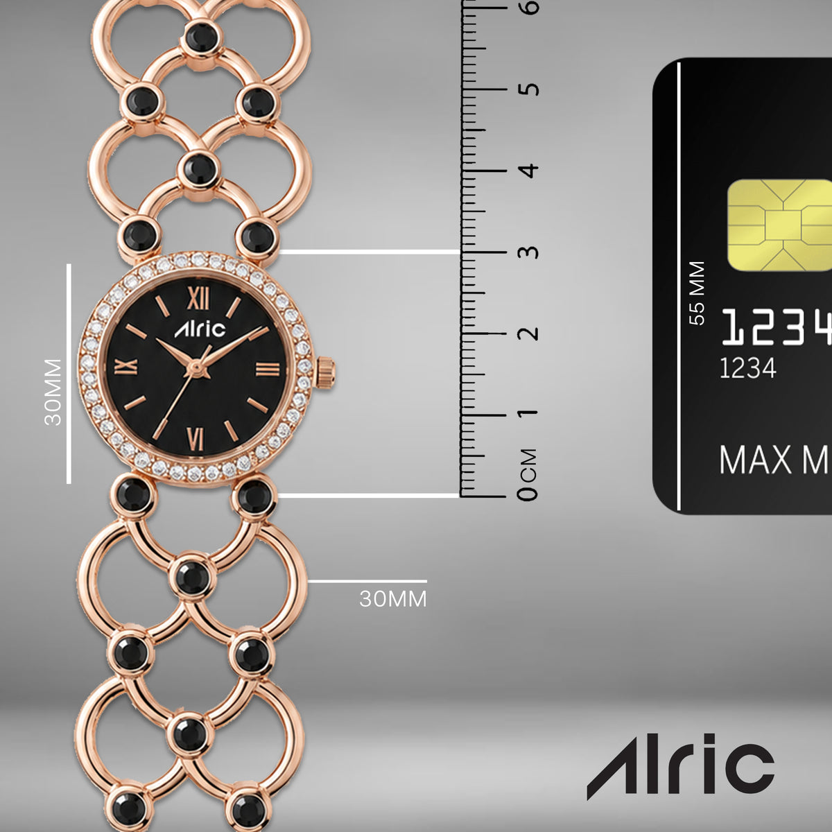 Bloom Black Alric - For Women Engravable Silver wristwatch for ladies
