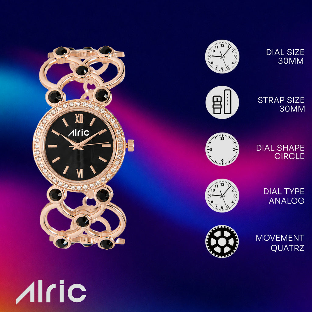 Bloom Black Alric - For Women Engravable Silver wristwatch for ladies