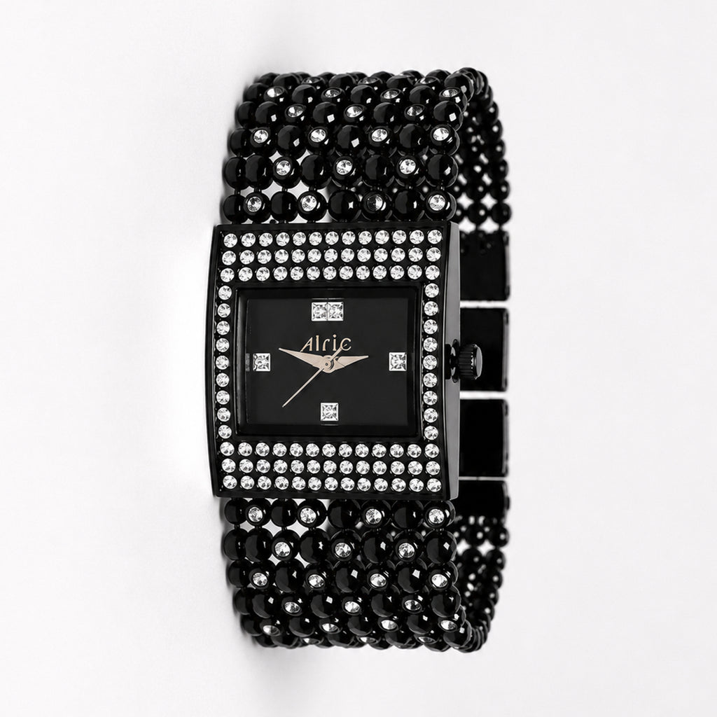 Empress Black Quartz Analog Wrist Watch For Girls (30 Mm Dial)