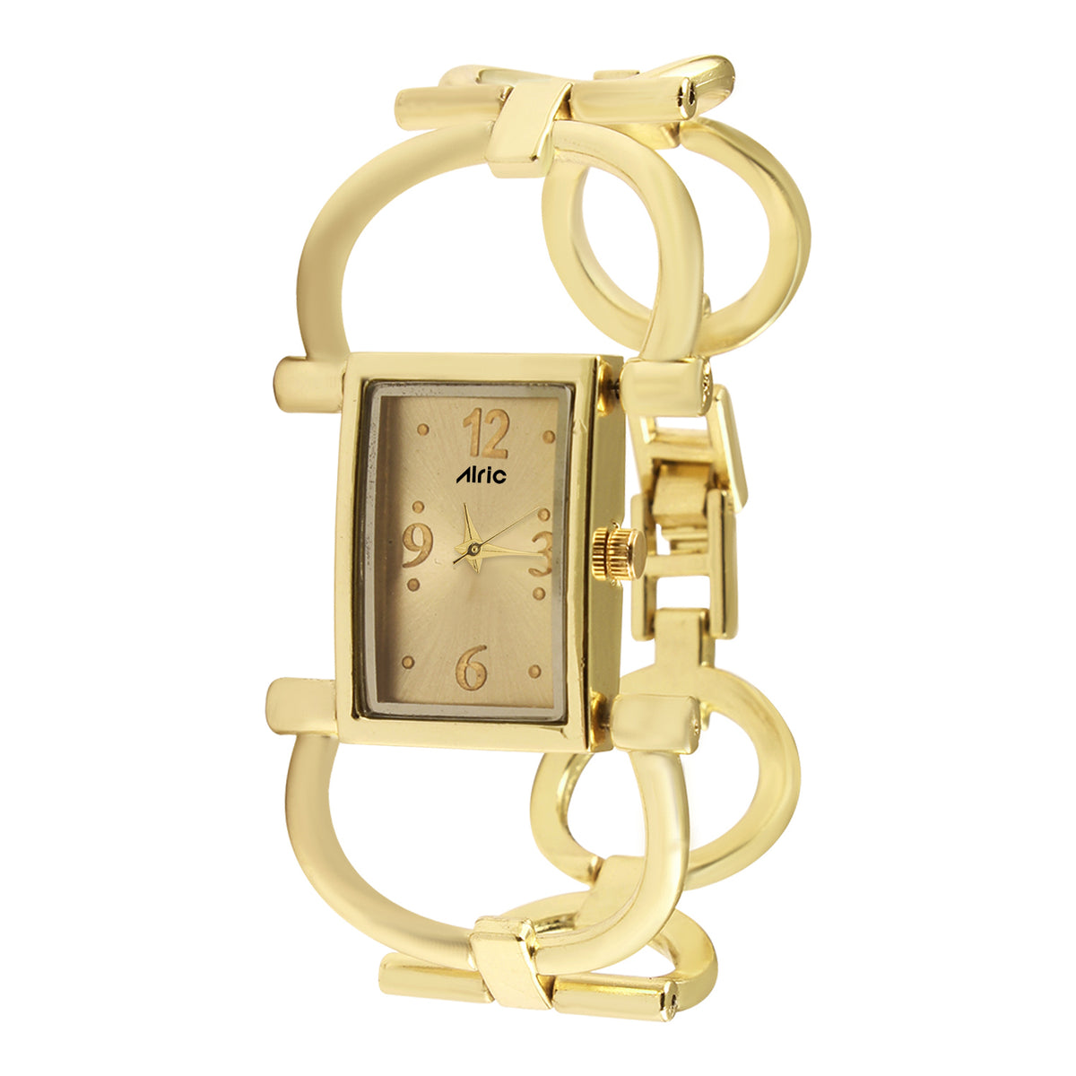 Quad Gold Watch For Girls (30 Mm Dial)
