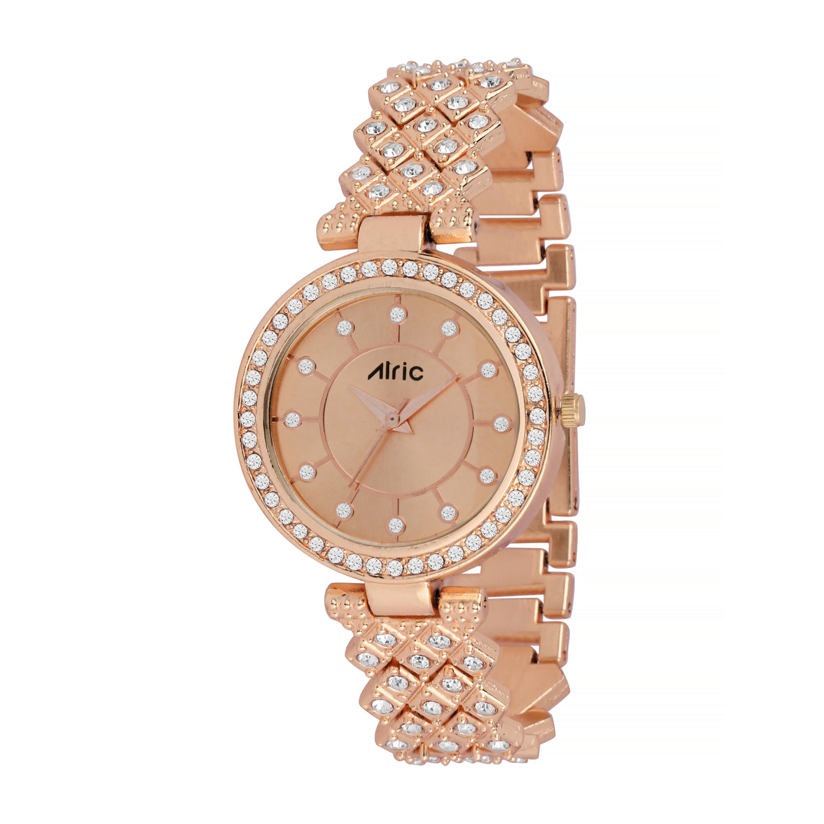 Carve Rose Gold  Analog Quartz with Jewels | Elegant Watch for Women