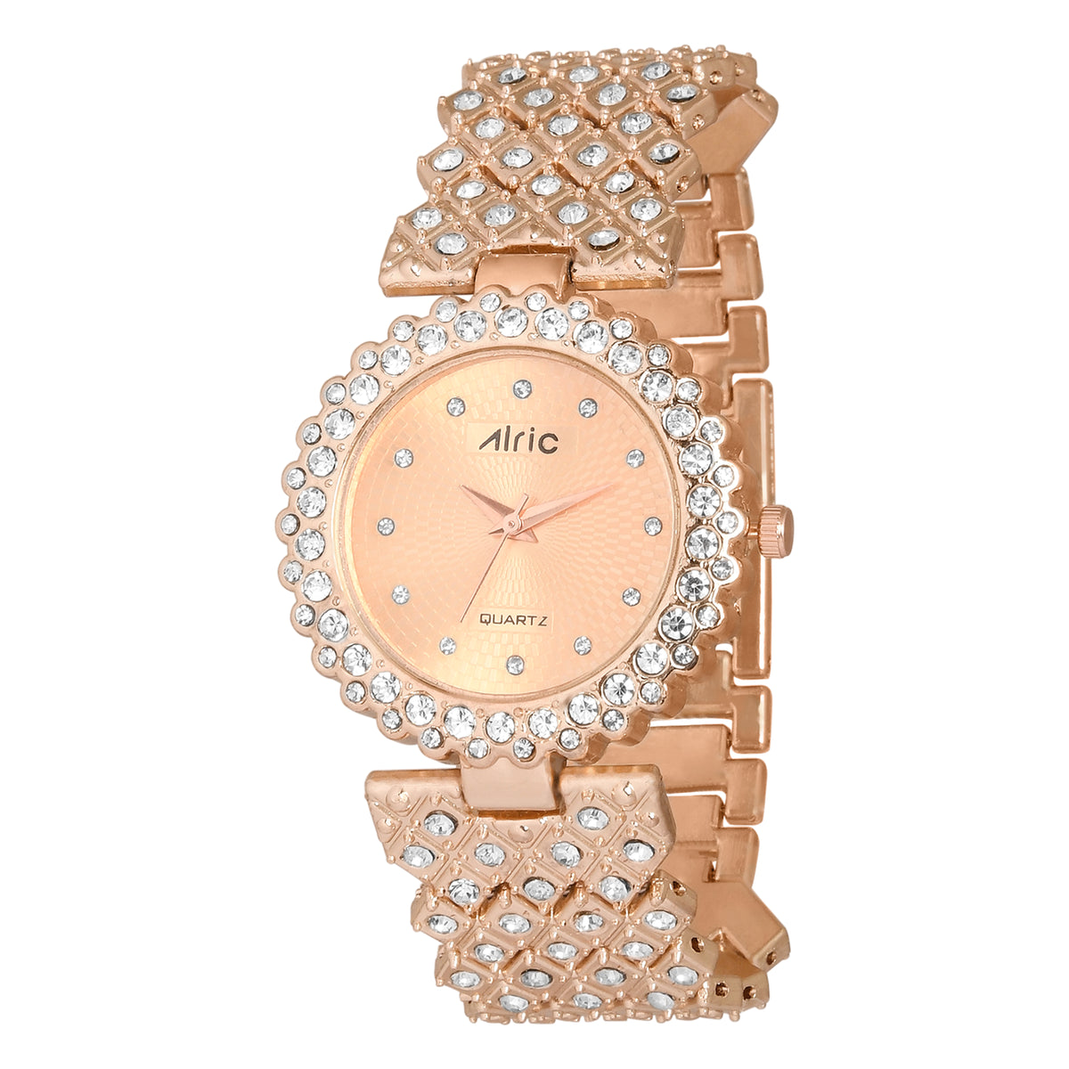 Lavish Rose Gold Analog Quartz with Jewels | Elegant Watch for Women