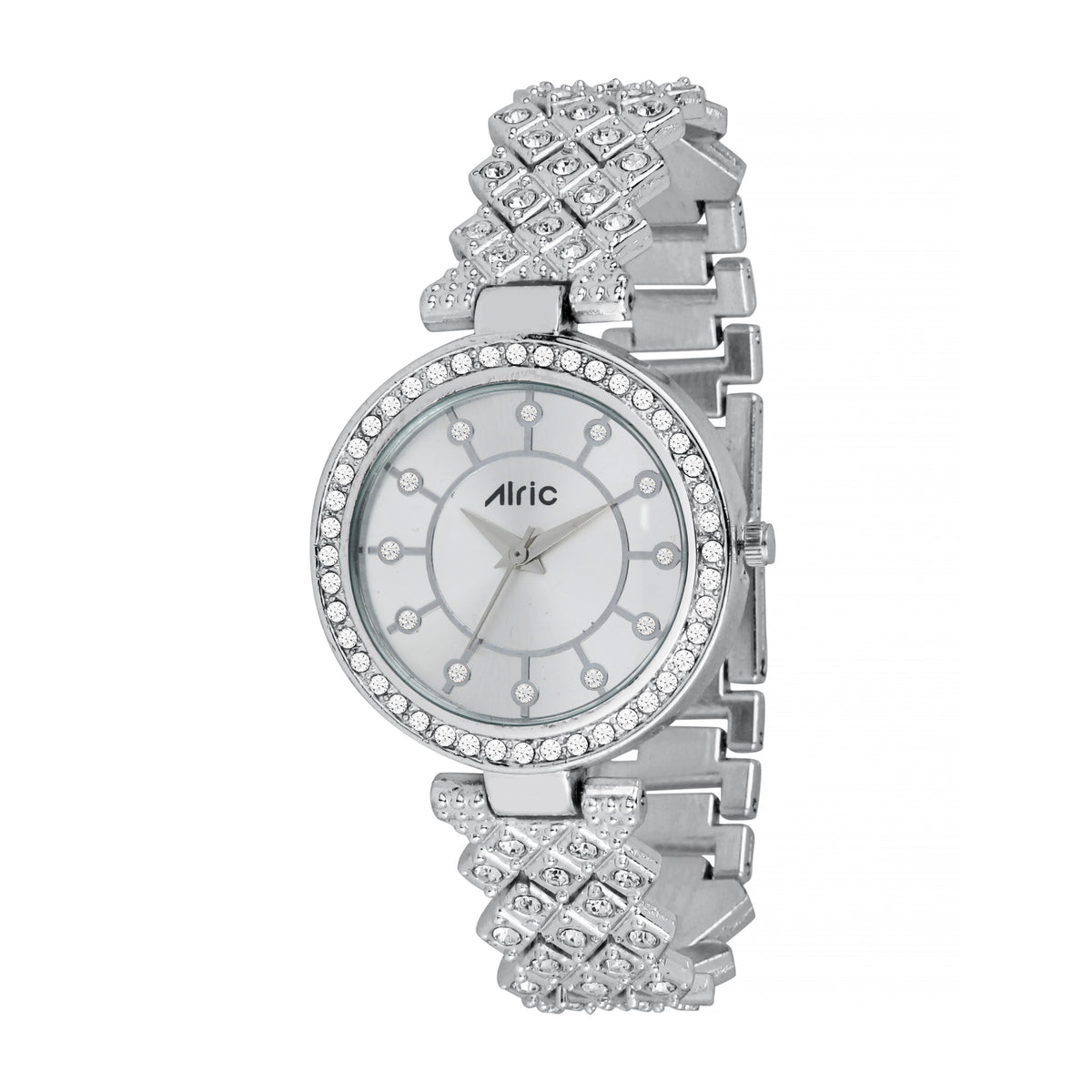 Carve Silver  Analog Quartz with Jewels | Elegant Watch for Women