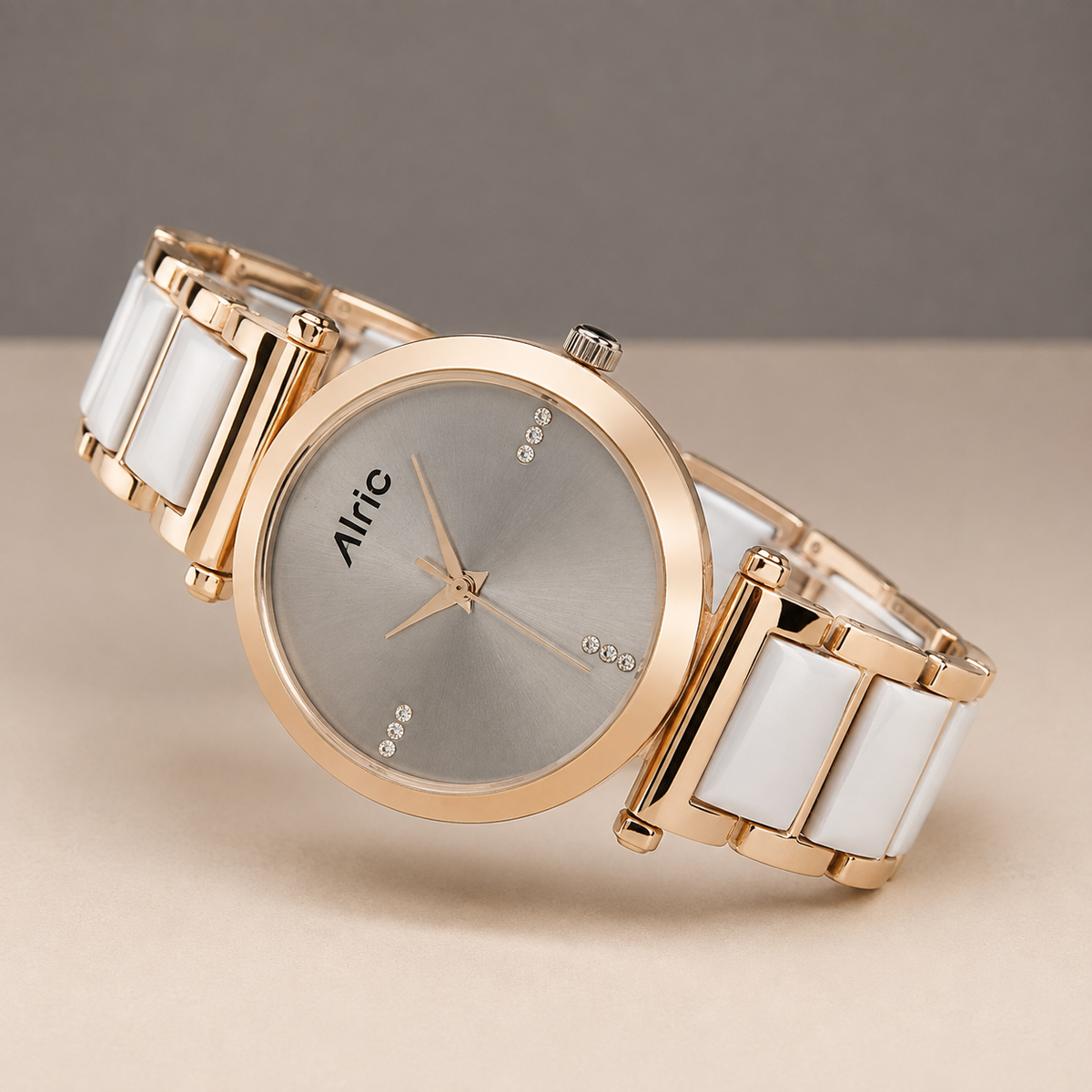 Ellip Rose Gold & White Quartz Analog Wrist Watch For Girls (13.6 Mm Dial)