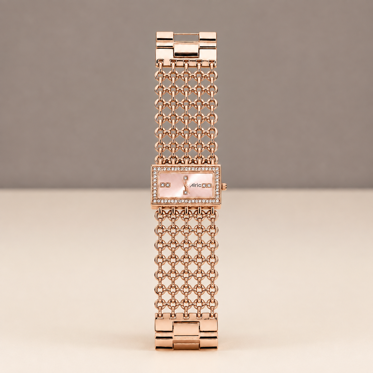 Luxe Rose Gold Analog Quartz with Jewels | Elegant Watch for Women