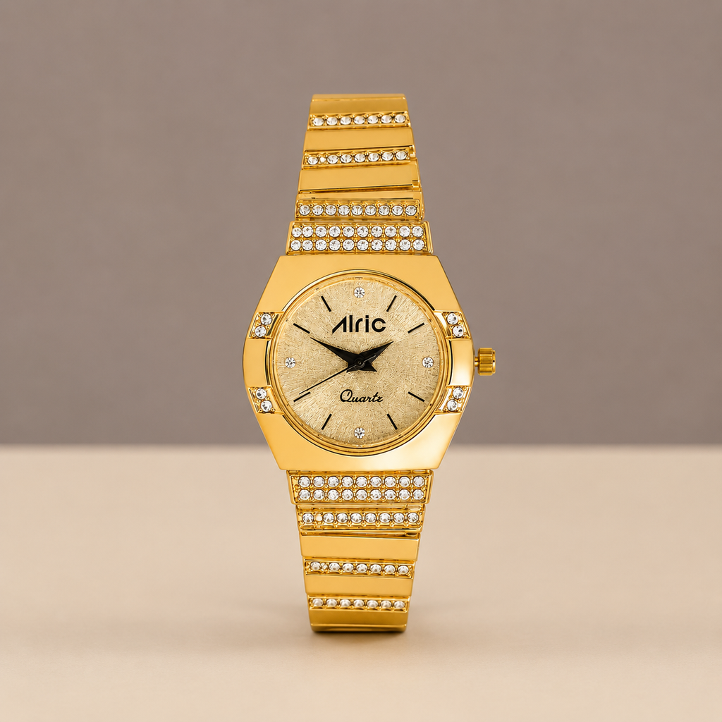 Opaline Gold Quartz Analog Wrist Watch For Girls