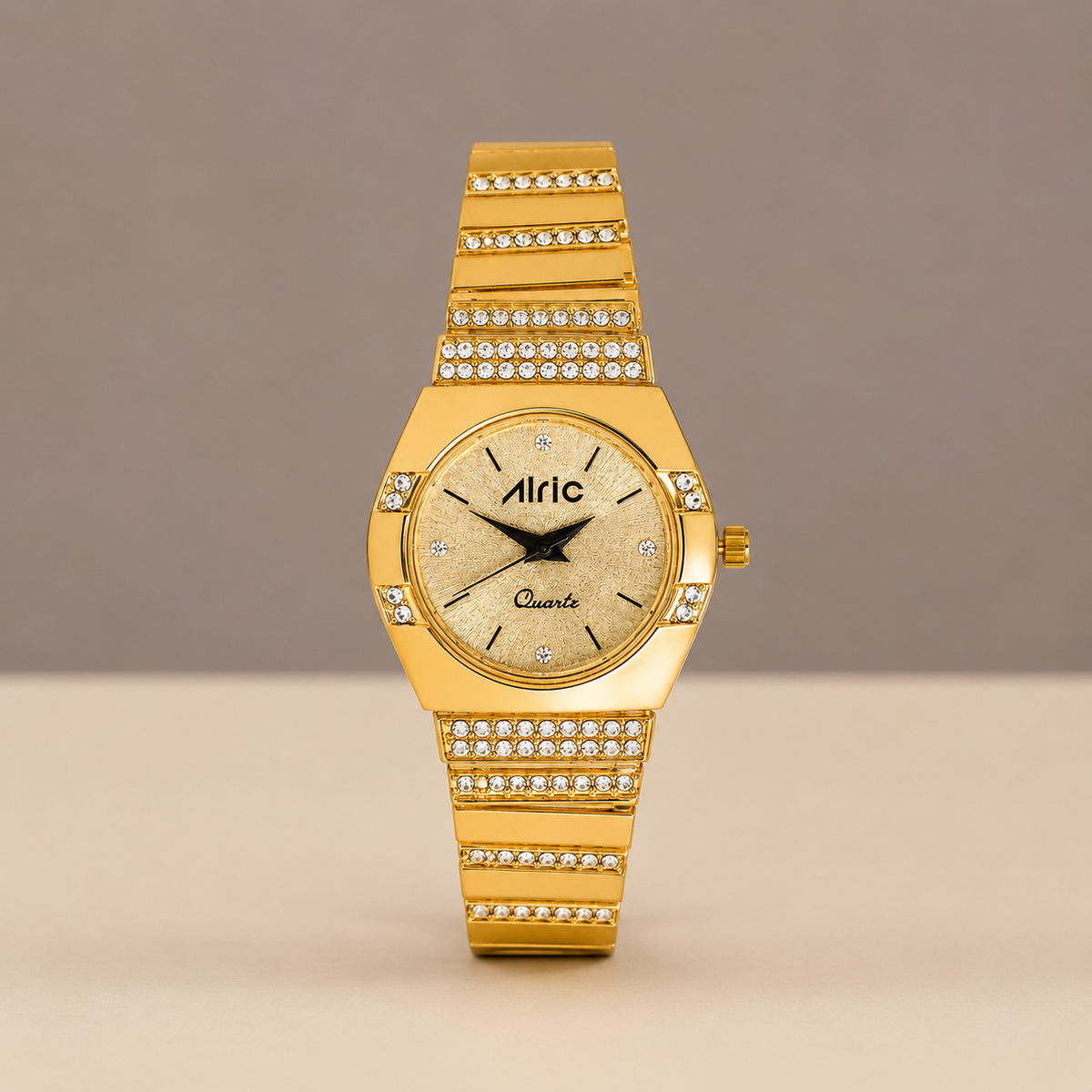 Opaline Gold Quartz Analog Wrist Watch For Girls