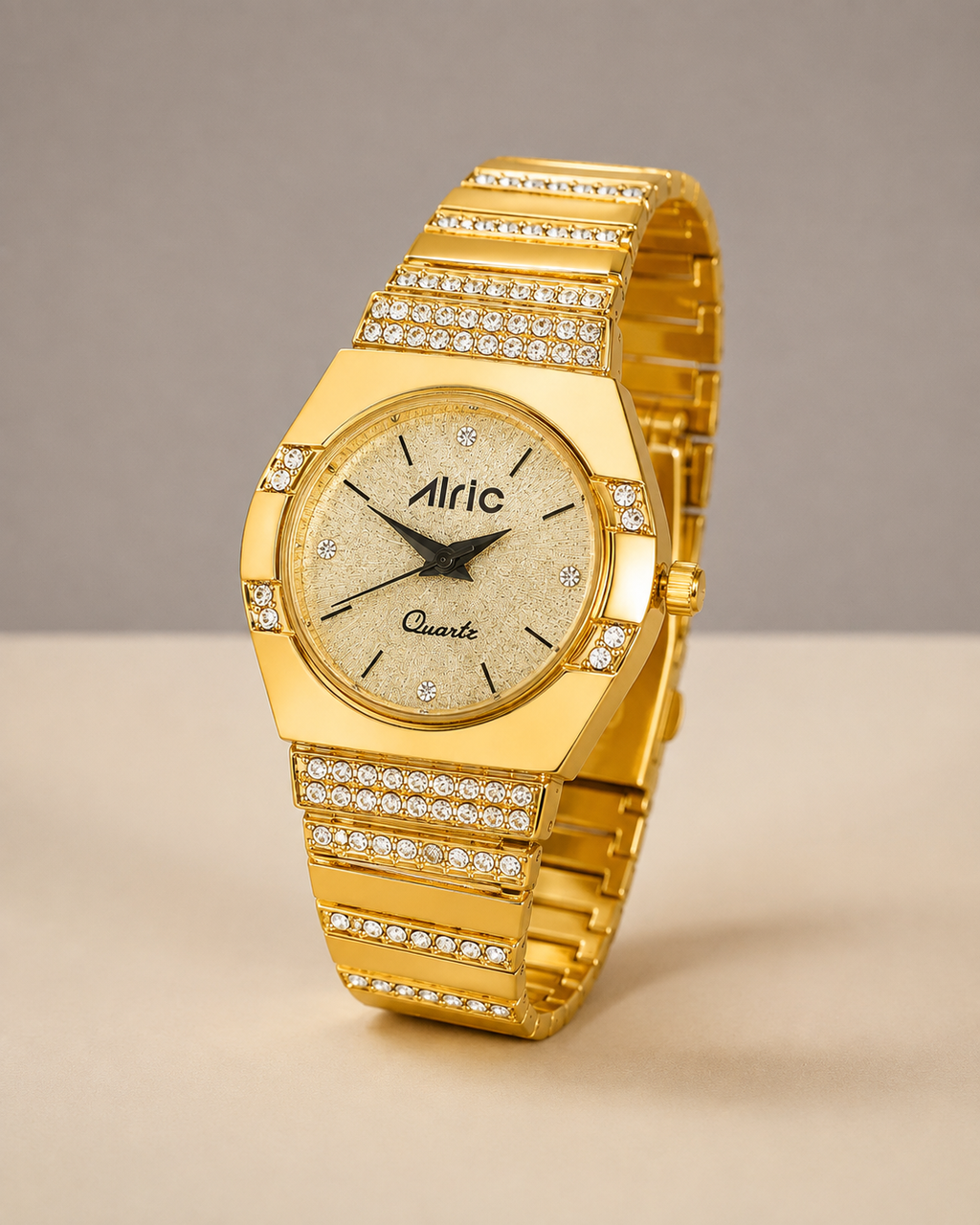 Opaline Gold Quartz Analog Wrist Watch For Girls