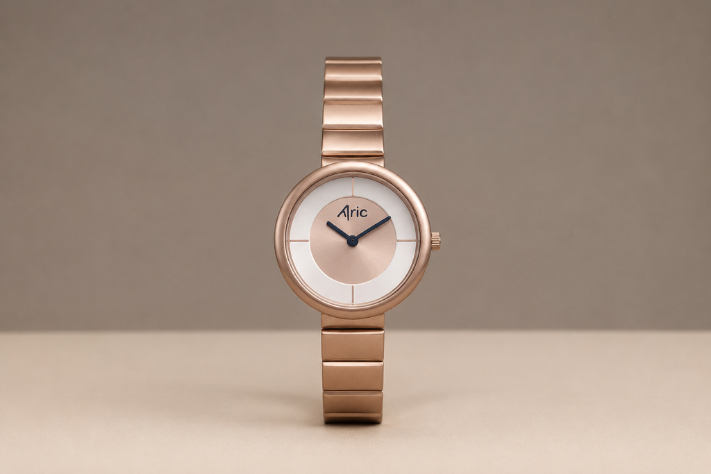 Elly Rose Gold Round Quartz Analog Wrist Watch For Girls (30 Mm Dial)