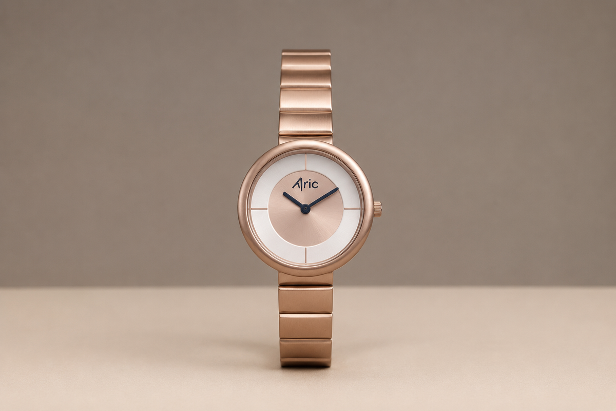 Elly Rose Gold Round Quartz Analog Wrist Watch For Girls (30 Mm Dial)