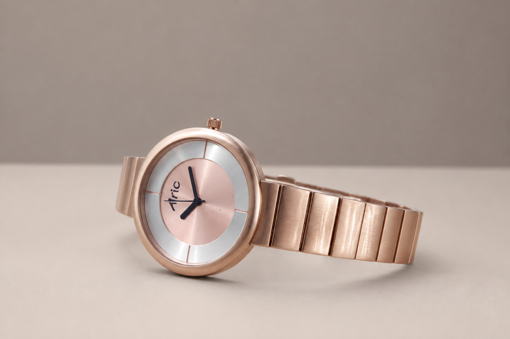Elly Rose Gold Round Quartz Analog Wrist Watch For Girls (30 Mm Dial)