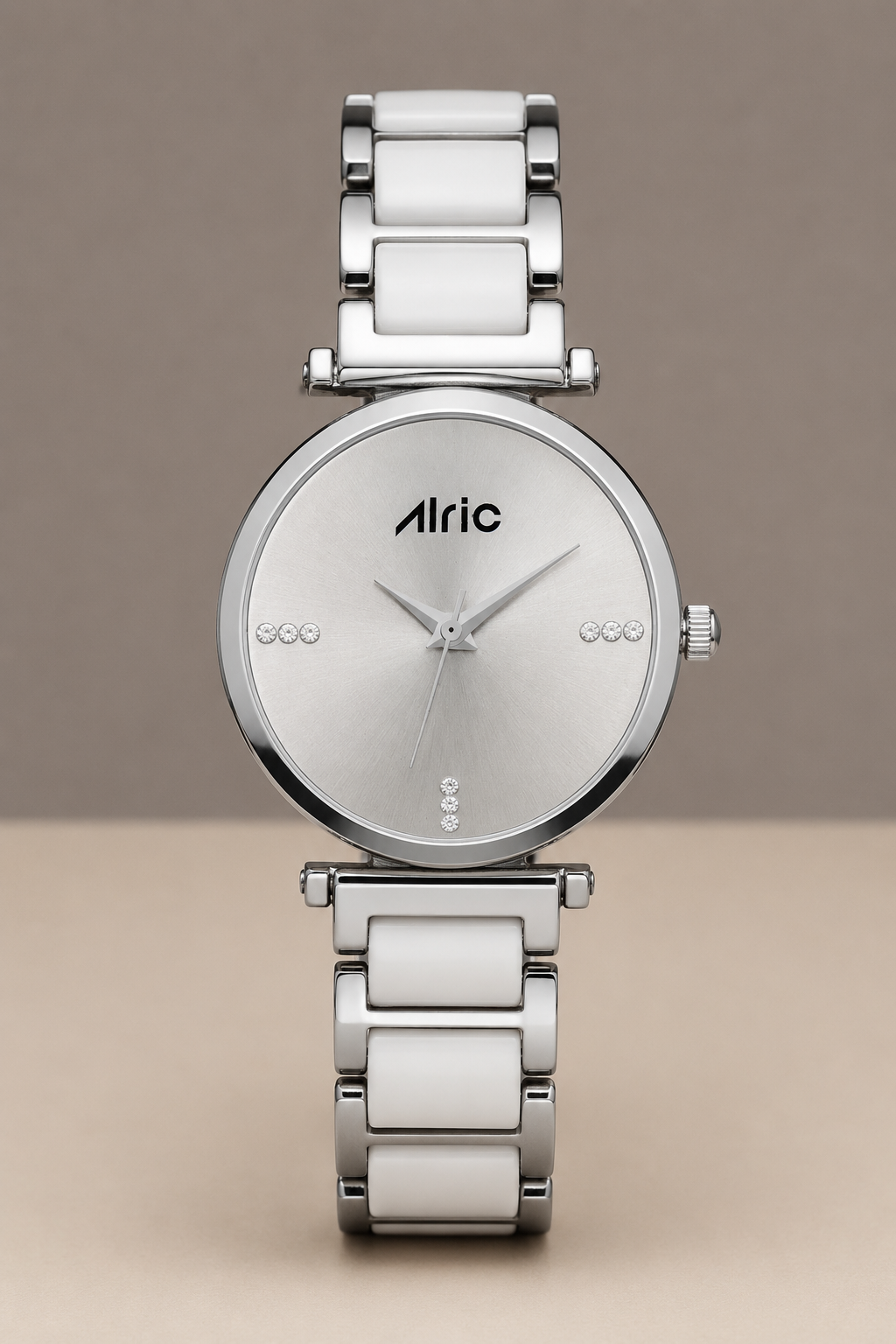 Ellip White & Silver Round Quartz Analog Wrist Watch For Women (13.6 Mm Dial)