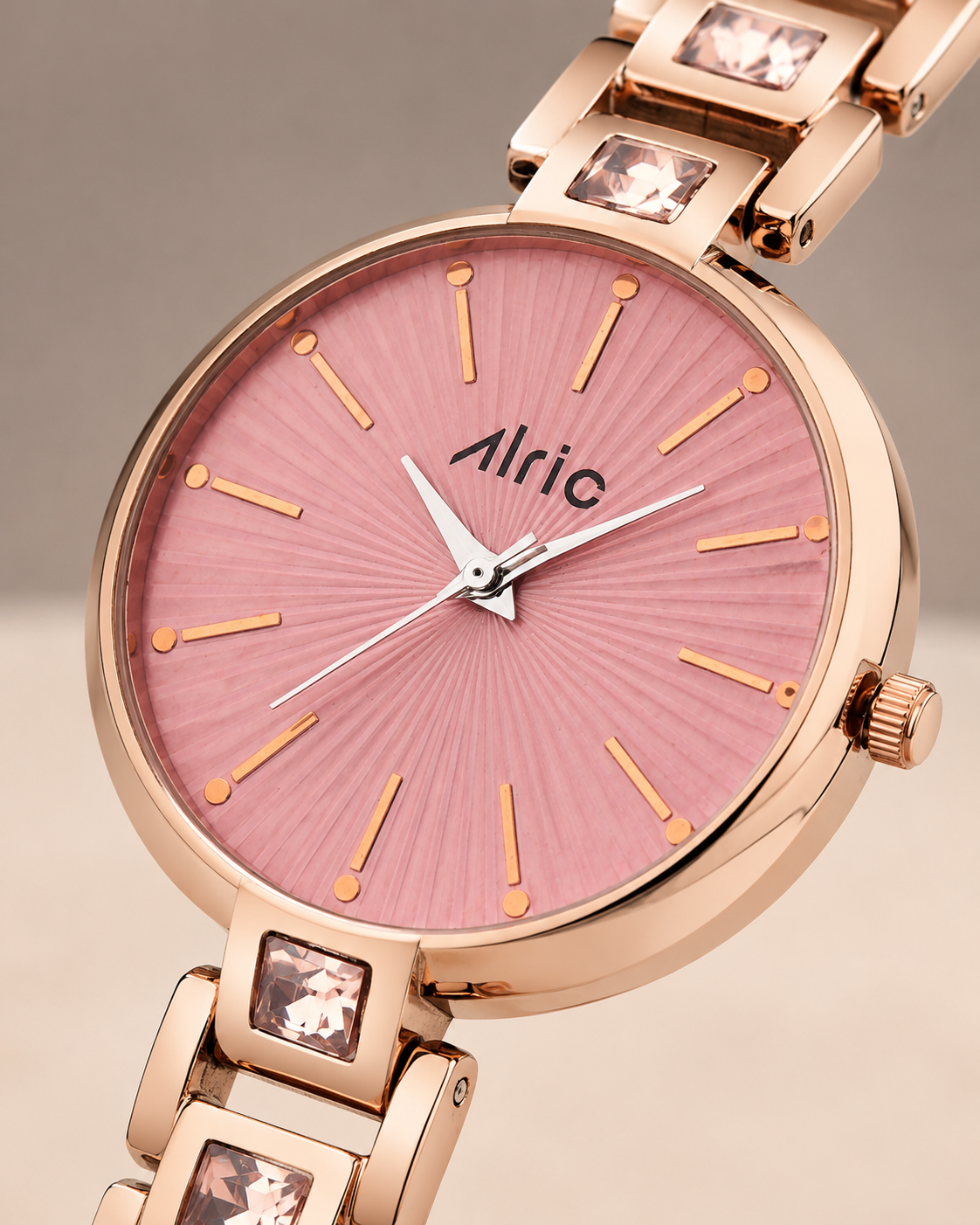 Grace Rose Gold and Pink Quartz Analog Wrist Watch For Girls