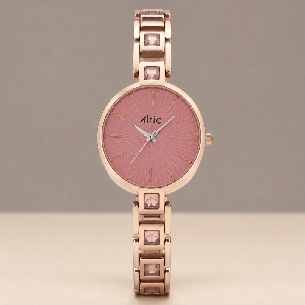 Grace Rose Gold and Pink Quartz Analog Wrist Watch For Girls