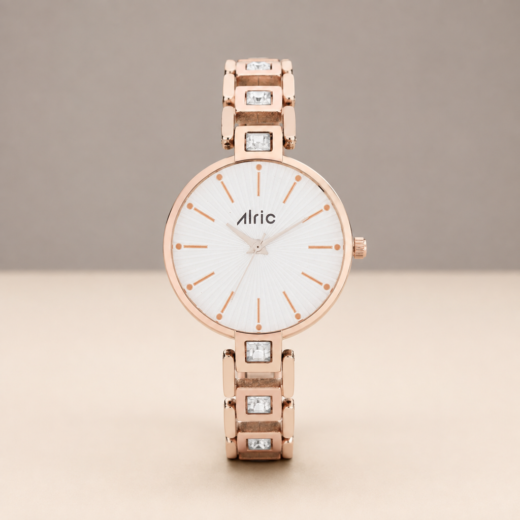 Grace Rose Gold and White Quartz Analog Wrist Watch For Girls