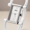 Quad Silver Watch For Girls (30 Mm Dial)