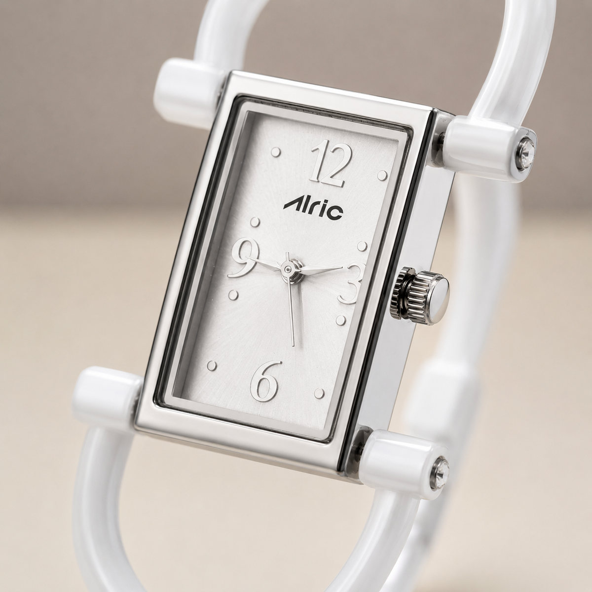Quad Silver Watch For Girls (30 Mm Dial)