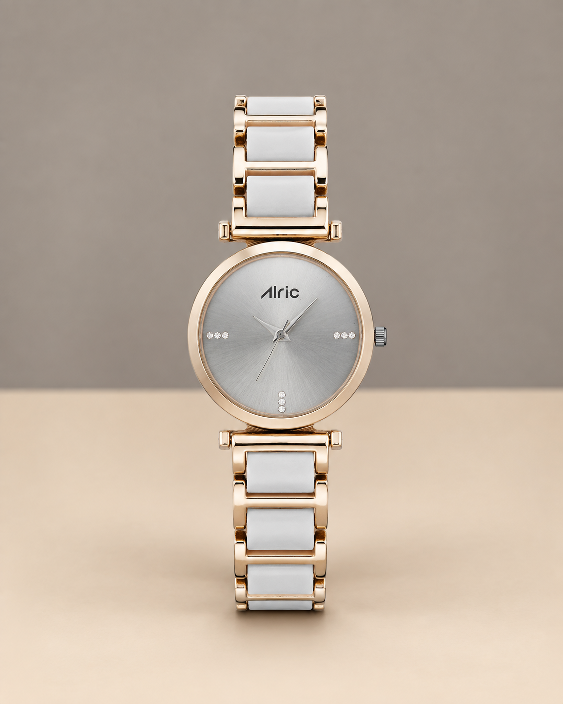 Ellip Rose Gold & White Quartz Analog Wrist Watch For Girls (13.6 Mm Dial)