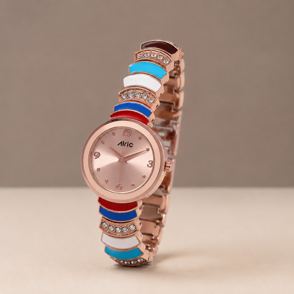 Nova Rose Gold Quartz Analog Wrist Watch For Girls (30 Mm Dial)
